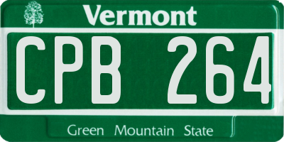 VT license plate CPB264