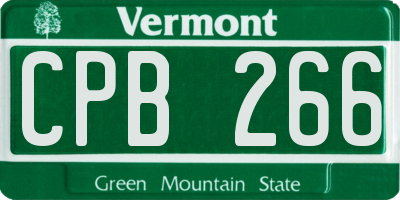 VT license plate CPB266
