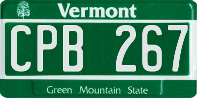 VT license plate CPB267