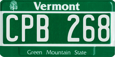 VT license plate CPB268