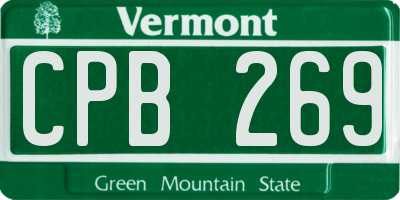 VT license plate CPB269