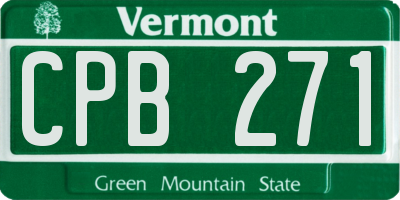 VT license plate CPB271