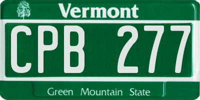 VT license plate CPB277