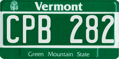 VT license plate CPB282