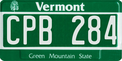 VT license plate CPB284