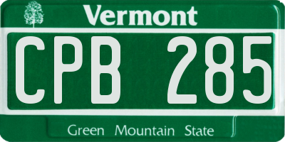 VT license plate CPB285