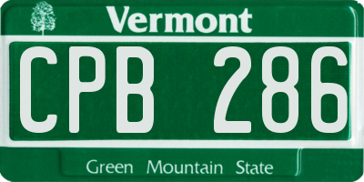 VT license plate CPB286