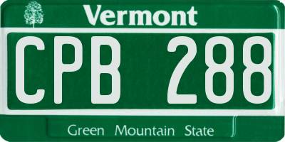 VT license plate CPB288