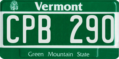 VT license plate CPB290