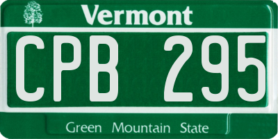 VT license plate CPB295