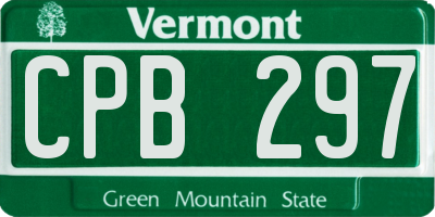 VT license plate CPB297