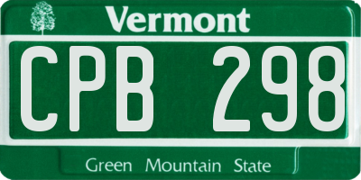 VT license plate CPB298