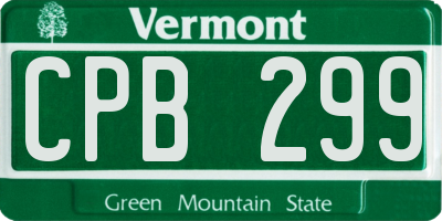 VT license plate CPB299