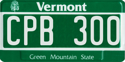 VT license plate CPB300