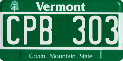 VT license plate CPB303