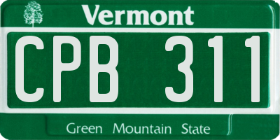 VT license plate CPB311