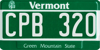 VT license plate CPB320