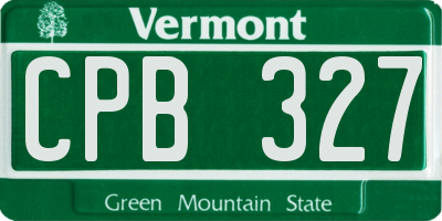 VT license plate CPB327