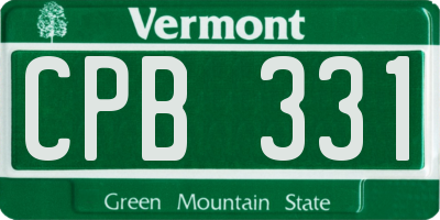 VT license plate CPB331