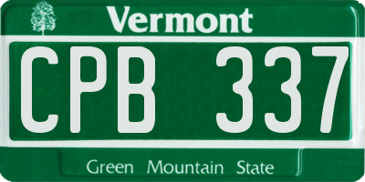 VT license plate CPB337
