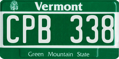 VT license plate CPB338