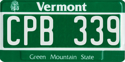 VT license plate CPB339