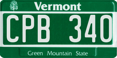VT license plate CPB340