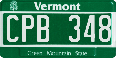 VT license plate CPB348