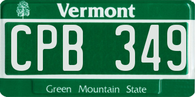 VT license plate CPB349