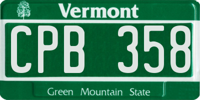 VT license plate CPB358