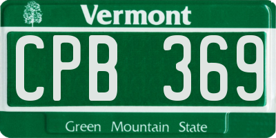 VT license plate CPB369