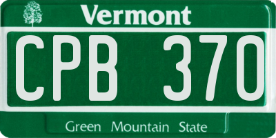 VT license plate CPB370