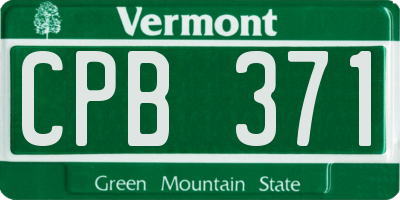VT license plate CPB371