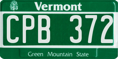 VT license plate CPB372