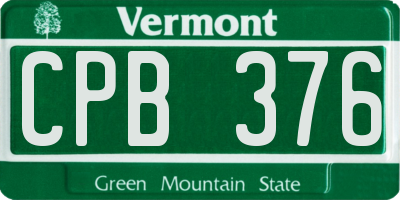 VT license plate CPB376