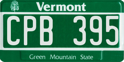 VT license plate CPB395
