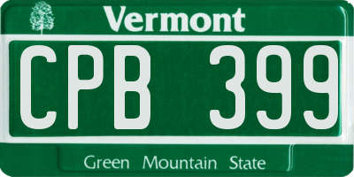 VT license plate CPB399