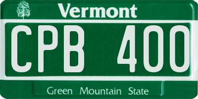 VT license plate CPB400