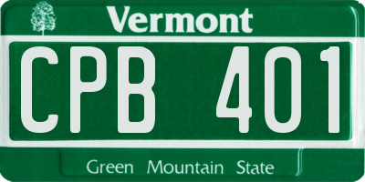 VT license plate CPB401