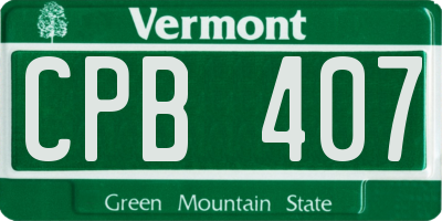 VT license plate CPB407