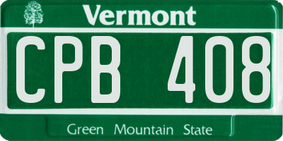 VT license plate CPB408