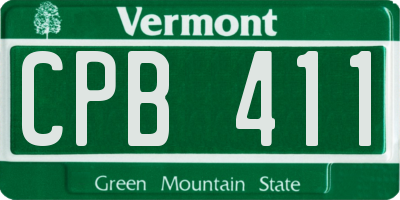 VT license plate CPB411