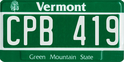 VT license plate CPB419