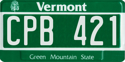 VT license plate CPB421