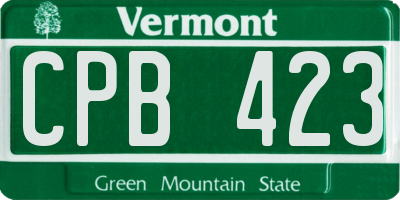 VT license plate CPB423