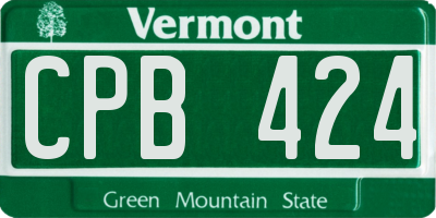 VT license plate CPB424