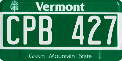 VT license plate CPB427
