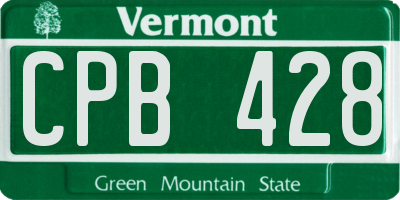 VT license plate CPB428