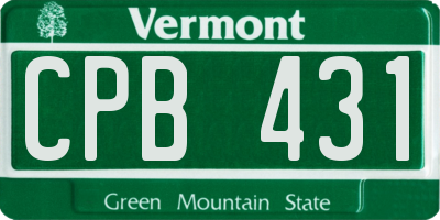 VT license plate CPB431
