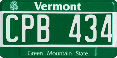 VT license plate CPB434